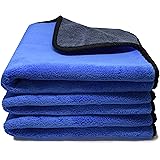 Mikrofasertücher Auto 3 Stück 500 GSM Poliertuch Lackpflege - extrem saugstark und schonend weich für die Pflege von Auto und