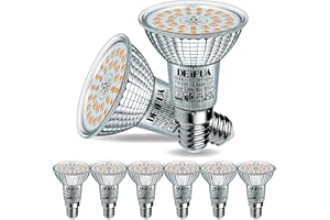 DEIFUA E14 LED Bulb Dimmable Warm White, Pack of 6, R50 Spotlight, Flicker-Free, 7 W, 3000 K, 730 Lumen, AC 230 V, Dimmable in 3 Levels by Switch, Continuous Variable by Dimmer, Dimmable Function 2 in