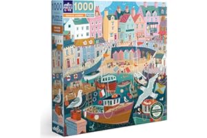 eeBoo Piece and Love Seaside Harbor 1000 piece square adult Jigsaw Puzzle