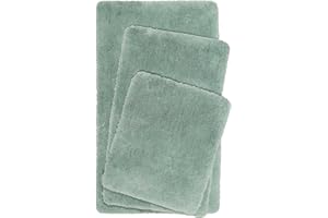 ‎HOMIE LIVING Homie Living Badteppich, Badematte kuscheliger Flauschiger weicher Flor l rutschfest und Waschbar Porto Azzurro (70 x 120 cm, salbei grün)