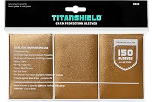 TitanShield 150 Pochettes de protection pour cartes à collectionner de taille standard pour Magic The Gathering MTG, collection baseball, Dropmix (Doré)