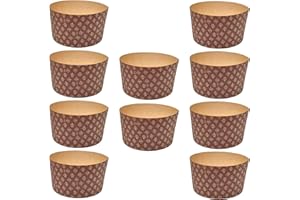 FAH FAMILY AT HOME Moule à Panettone Premium de Qualité 1 Kg (10pcs) - Revêtements de Panettone Professionnels en Papier Ondulé Pure Cellulose au Micro-ondes Conçus pour Panettone, Résistants à la Chaleur 220°C