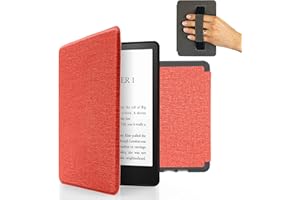 MyGadget Etui na Amazon Kindle 11. generacji (model 2022-16 cali), magnetyczne etui z klapką - ochraniacz w stylu książki z elastycznym paskiem na rękę, różowy