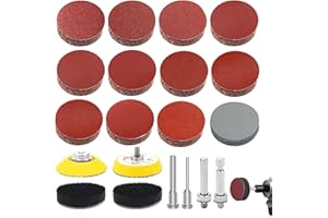 YQSIBTH 244pcs 2inch Sanding Discs Pad Kit, 50 mm Hook and Loop Grit 80 120 180 240 320 400 600 800 1000 1500 2000 3000 Sanding Disc Pad, Sanding Pads Includes 80-3000 Grit