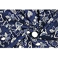 Pyrhan Butterfly Patchwork Hearts Printed Fabric -45 Inch Wide Polycotton Fabric by The Metre- Similar to 100% Cotton - Quilting, Sewing Kits and Accessories (Navy)