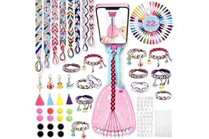 GUYUWE Kit Bracelet Fille,Kit d'artisanat de Bracelet d'amitié, Contient 19 couleurs pour la fabrication de bracelets, Cadeaux de Noël pour enfants de 6-12 Ans