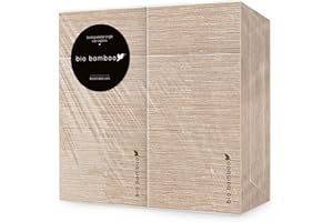 bio bamboo® - Confezione 200 tovaglioli monouso Portaposate 40x40 CACAO in fibra di bambù, biodegradabili e compostabili
