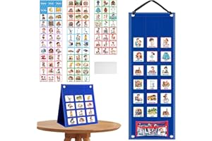 KEYIDO Calendario visivo per bambini autistici ora e successivo Autismo con 96 schede Pecs Libro di comunicazione per autismo Tabella di routine dei primi anni per bambini ASD ADHD
