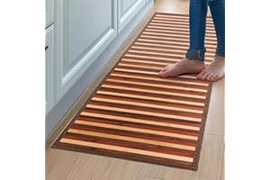 CosìCasa Tappeto Bamboo Cucina Antiscivolo | Passatoia Cucina Idrorepellente, Facile da Pulire e Realizzata con Materiali Sostenibili | Tappeto Bambu Effetto Degrade (Marrone, 50 x 140 cm)