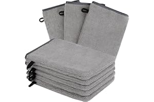 VGMANNTA Guanto Doccia Guanti da Bagno Spugne di Cotone Struccanti Guanti Microfibra Spugna da Bagno Guanti in Spugna Spugna in Microfibra Wash Cloths Wash Gloves 8 Guanti da Bagno Grigio