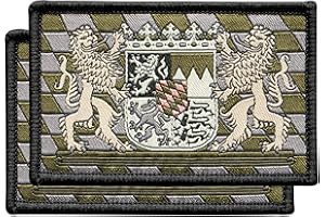 ALPENWOLF Bayern Patch Taktisch 2er Set – 8×5 cm Gewebter Klett Aufnäher im Camouflage Design – Bayernwappen Patch für Rucksack, Cap, EDC Gear & taktische Ausrüstung