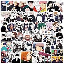 50 Stück Japanische Anime Aufkleber Mix - Jujutsu Kaisen & Mehr, Wasserdicht