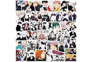 TRUSTKK Jujutsu Kaisen Lot de 50 autocollants en vinyle, imperméables, pour ordinateur portable, bouteilles d'eau, cahiers, designs durables et vivants