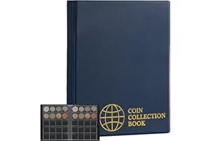 UNCLE PAUL Album de 200 pochettes pour pièces de monnaie – 4,5 x 4,5 cm/ 1,8 x 1,8 Zoll – Carnet de 10 pages – Format lettre, poche 4,5 x 4,5 cm – Bleu de Prusse CS0220BL