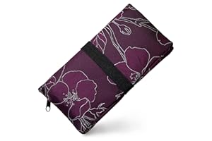 PG MASK GUGGIARI® Blague à Tabac en Tissu Doux avec Compartiments Pratiques pour: Filtres Tips, Papier à Rouler et Briquet – Pochette pour Sachet de Tabac à Rouler de 30/50 g (Flower - Berry)