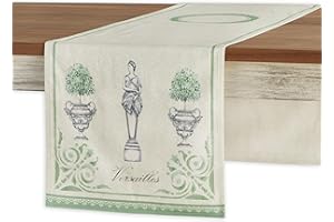 Maison d' Hermine Table runner 100% Cotton Single Layer Table Runners 230 CM long for Spring/Summer Decorations Home Kitchen Dining Party Wedding Bridal Shower (Jardin Du Roy, 37 cm x 230 cm)
