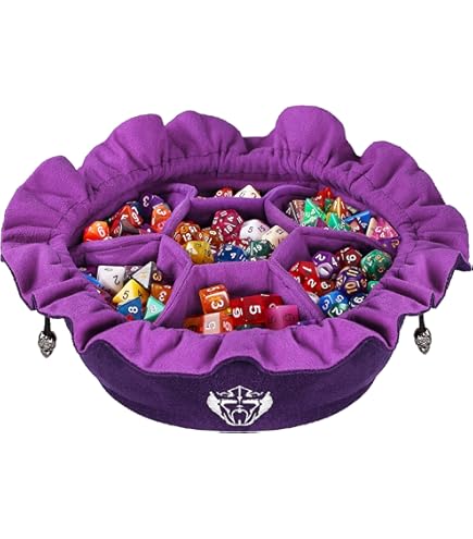 Teeloray 2-in-1 Dobbelzak & Dice Tray - Opvouwbare Mat Met 7 Dobbelstenen Voor D&D