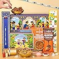 PHOOL LUXURY INCENSE Rakhi Gift for Brother-7 Inclusions + Evil Eye Rakhi,Choco Almonds Sweets & Namkeen Snacks,Incense Sticks,Rakhi Card with Message-Complimentary Roli & Chawal