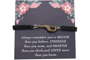 BAUNA Bracelet girafe avec inscription « Always Remember You are Braver Stronger Smarter Than You Think »