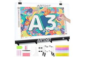ARTDOT Leuchttisch A3 als 5D Diamond Painting Zubehör, Einstellbare Helligkeit Diamant Painting Lichtplatten mit Ständer für Diamond Painting Erwachsene
