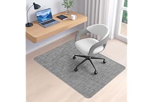 BesWin Office Chair Mat for Hardwood Floors, 90x120cm Non-Slip Hard Floor Protector Mat for Office Chair, Heavy Duty Computer Desk Chair Mat for Home & Office, Easy Flat, Grey