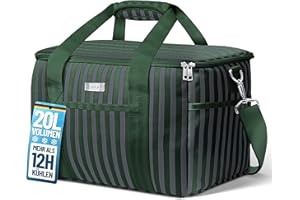 ‎HOEL HOEL Kühltasche groß 20L & 30L faltbar - Isolierte Thermotasche - Lunchtasche wasserdicht & auslaufsicher - Isoliertasche für Auto & Einkaufen - Picknicktasche Lunch Bag Lunchbag