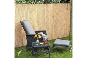 Abaseen Natural Split Reed Fence Hand-Woven Reed Screening for Garden Natural Window Roller Blind Outdoor Bamboo Shades for Garden Patio Gallery Balcony Decorative Fences (1m x 5m)