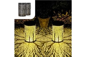 Gadgy Solar Lamps Outdoor Garden - Set of 2 Solar Lanterns Outdoor - Waterproof Solar Lights Garden Decoration - Solar Lanterns Balcony Lighting - Garden Lights Solar
