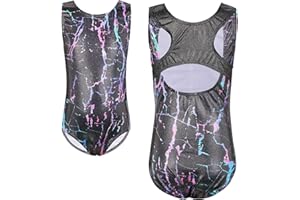 HUAANIUE Mädchen Kinder Gymnastikanzug Trikots Ärmelloses Tanzkostüm 3-14 Jahre