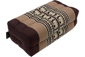 GURU SHOP Guru-Shop Cuscino da Meditazione, Cuscino a Blocchi, Cuscino Quadrato di Supporto per lo Yoga, Supporto Thailandese per il Collo con Kapok - Marrone Elefante, 10x20x30 cm