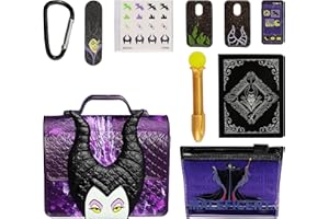 Cefa Toys Real Littles Maléfique Mini Sac à Collectionner avec 6 Accessoires de Papeterie, Convient aux Enfants à partir de 6 Ans, Couleur Violet.