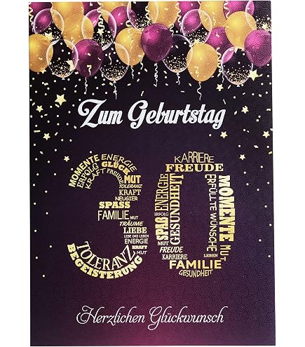 Geburtstagskarte Zum 30. – Gold Glänzend, Strukturiert, Mit Umschlag