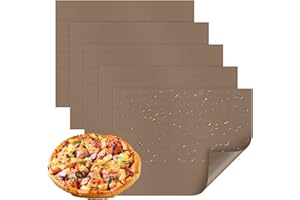 DENFATORY Paquete de 5 tapetes reutilizables para hornear, tapetes gruesos para horno, fáciles de limpiar, revestimiento horno antiadherente, 40 x 30 cm