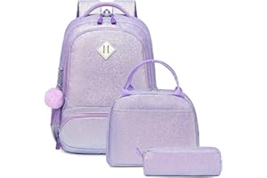 Kimwadalh Mochila Infantil Purpurina Mochila Primaria Niña Bolsas Escolar Mochila Infantil Niñas Sets de útiles Escolares,Mochila Niñas Glitter