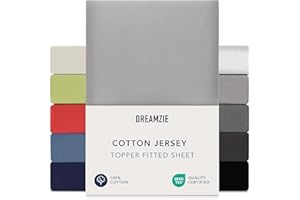 Prześcieradło Dreamzie Boxspring 180x200 cm - 200x200 cm, 100% bawełna Jersey, wysokość materaca do 37 cm, hipoalergiczny, Oeko-Tex, szary