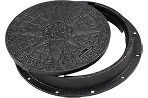BABYLONPLAST Schachtabdeckung Kanaldeckel DN600/800 Belastbar bis 5 t (50 kN) Kunststoff Schachtdeckel Rund für Kanal Ø600/800mm 5000 kg Belastbarkeit Frost und Hitzebeständig Sicherungssystem Schwarz