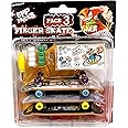 Grip and Tricks - 3 Finger Skates with Pro Fingerboard Tools and Toy Skateboards Accessories - Finger Skate Pack 3 - Finger Toy for kids 6+ years old