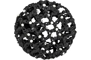 ‎TANZMUSTER tanzmuster Ballett Duttnetz - Mila - mit Glitzersteinen und Haargummi - schwarz- Knotennetz für dickes und dünnes Haar - Damen und Kinder