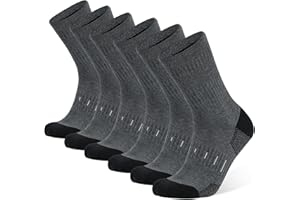 BUDERMMY Socken Herren 43-46 39-42 Wandersocken Crew Sportsocken Gepolstert Trekkingsocken Baumwolle Atmungsaktiv Laufsocke Arbeitssocken