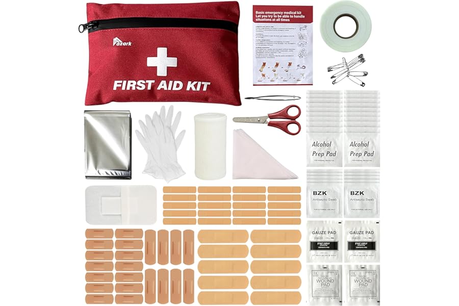 azark Premium First Aid Kit – 108 Piece Compact Emergency Medical Kit for Home, Car, Travel, Workplace, Hiking & Outdoor