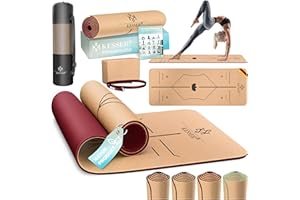 ‎KESSER KESSER Yogamatte Set Rutschfest faltbar –TPE Gymnastikmatte, Trainingsmatte für Sport | Gymnastik dünn | Yoga - Fitness - Pilates Set Bodenschutzmatte + Tasche + dicker Tragegurt + Übungsheft, faltbar