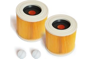 MI:KA:FI 2x Filtre cartouche | Pour Kärcher Aspirateur Multifonctions + Aspirateur sec/humide | WD2 + WD3 + WD2.200 + WD3.200 + WD3.300 M + WD3.500 P + SE 4001 + SE 4002 | comme 6.414-552.0