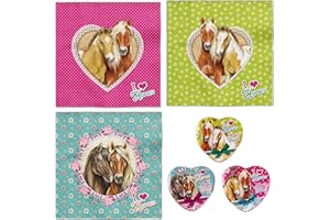 ‎DAMALOO damaloo 3X Magisches Handtuch Kinder mit Pferden - Zaubertuch mit Pferde Motiv - Magic Towel für Kids - Magische Handtücher Set für Mädchen - Zauber Waschlappen Pferdemotiv aus Baumwolle 30x30 cm