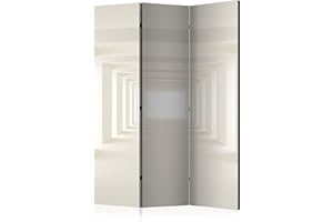 murando Biombo 3D Optica 135x172 cm de Impresion Bilateral en el Lienzo de TNT Decoracion Foto Biombo de Madera con Imagen Impresa Separador Grande Home Office Beige a-A-0124-z-b