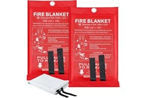 DUCHIFAD 2Pack Fire Blanket 1 X 1m - Suppression Flame - Fibreglass Cloth Emergency Blanket - For Home, Kitchen, Grill, Caravan, Office, Warehouse