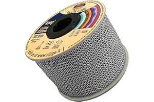 VILIGO Paracord 550 - Type III (3,8 mm) - Tresse en nylon, 7 fils internes - Idéal pour le camping, pour projets DIY, création de bracelets et accessoires (15 m, Black Pearl)