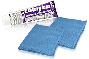 ‎HELMECKE & HOFFMANN * Elsterglanz Kunststoff-Kraftreiniger XXL-Tube 150 ml + zwei Mikrofaser-Tücher | Das Original aus Deutschland
