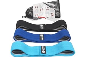 ELVIRE SPORT Bandas Elasticas Musculacion Mujer y Hombre (Set de 3) | Cintas Elasticas Fitness de Tela | Ligas para Ejercicios Gomas Yoga, Pilates, Crossfit, Sentadillas