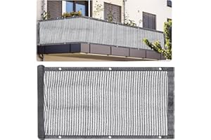 PATIKIL 3'x10' Patio Privacy Screen for Balcony, Fence Cover for Apartment Railing Netting Mesh Shade Fabric Balcony Cover for Outdoor Deck Backyard Porch, Railing Shield 90% (Dark Gray)