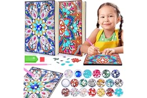 Dromlag Bastelset für Kinder 5-10 Jahre, Diamond Painting Mädchen Geschenke, Mandalas Mosaik Notizbuch, Weihnachten Geschenk